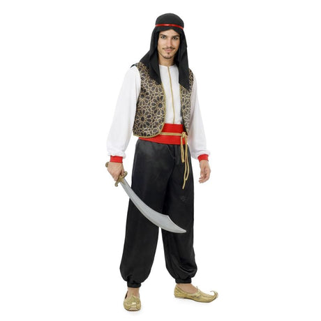 Disfraz de Árabe Beduino negro para hombre