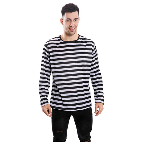 Camiseta de Rayas Negras y Blancas adulto unisex