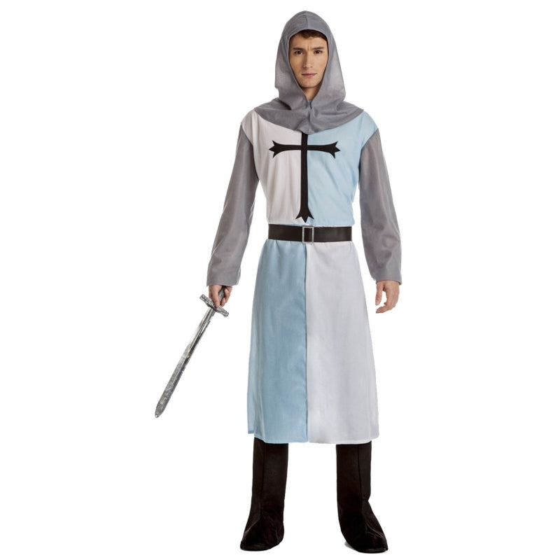 Disfraz de Cruzado Azul Medieval para hombre