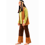 Disfraz de Hippie Marrón Hombre perfil