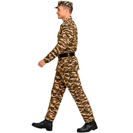 Disfraz de Militar Camuflaje para hombre perfil