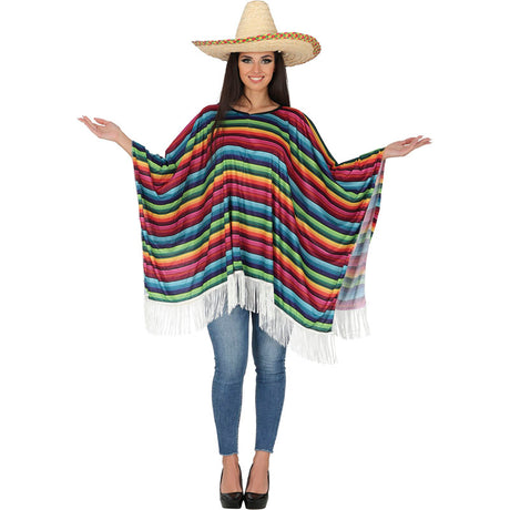 Disfraz de Poncho Mexicano Azteca adulto unisex Mujer