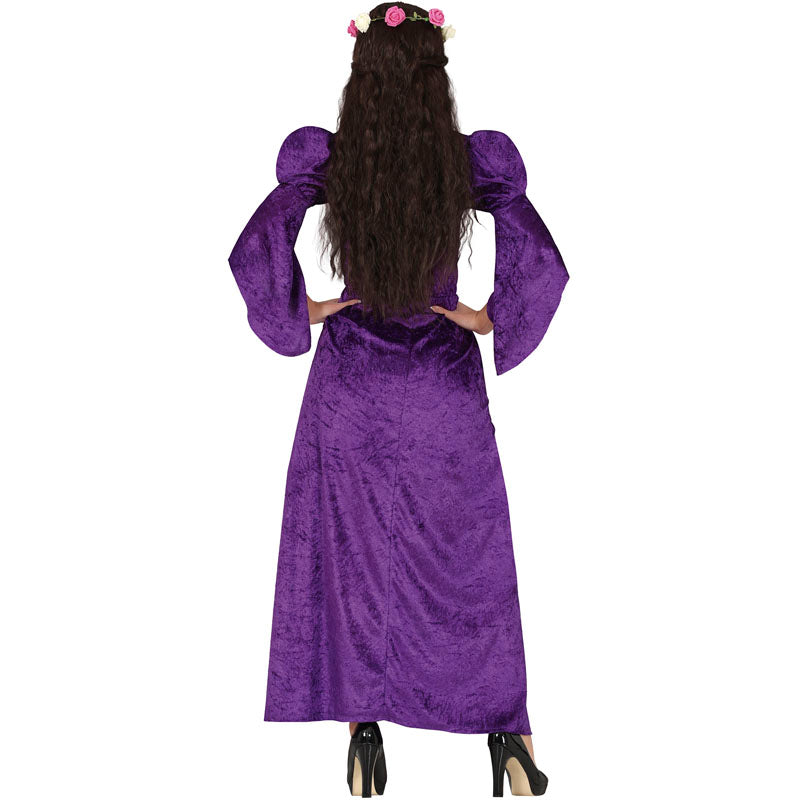 Disfraz de Princesa Medieval morada para mujer Espalda