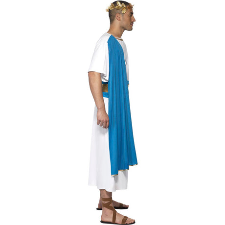 Disfraz de Senador Romano capa azul para hombre Perfil