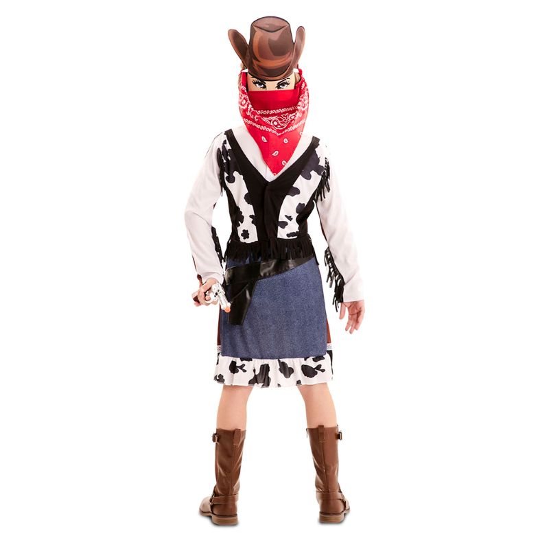 Disfraz Doble de India y Vaquera para niña Espalda