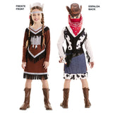 Disfraz Doble de India y Vaquera para niña