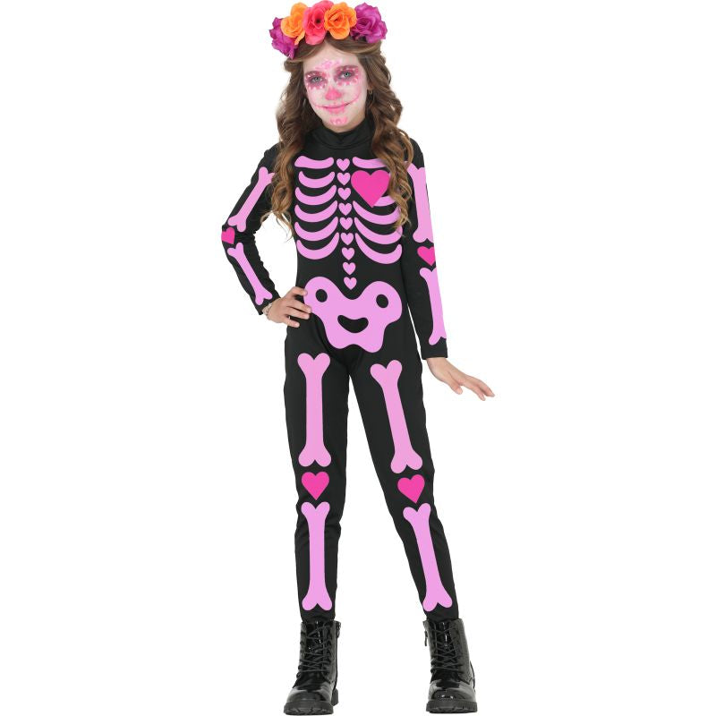 Disfraz de Esqueleto Pink para niña