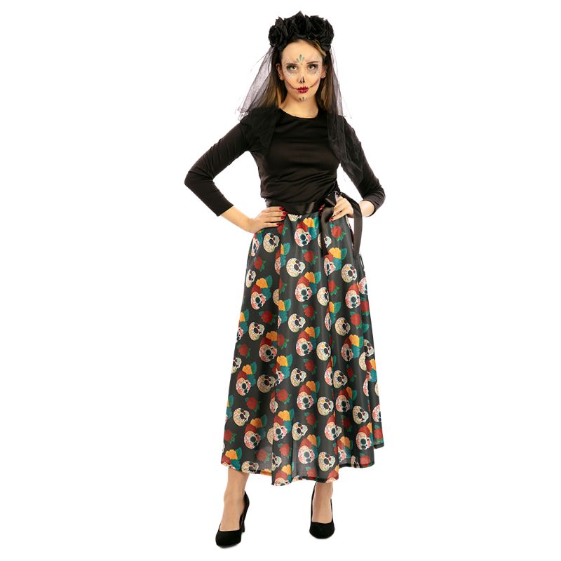 Disfraz Falda Día de los Muertos para mujer Bis