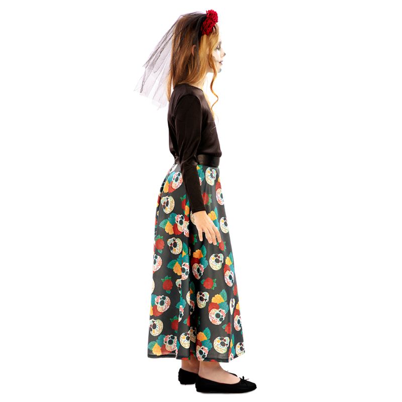 Disfraz Falda Día de los Muertos para niña Perfil