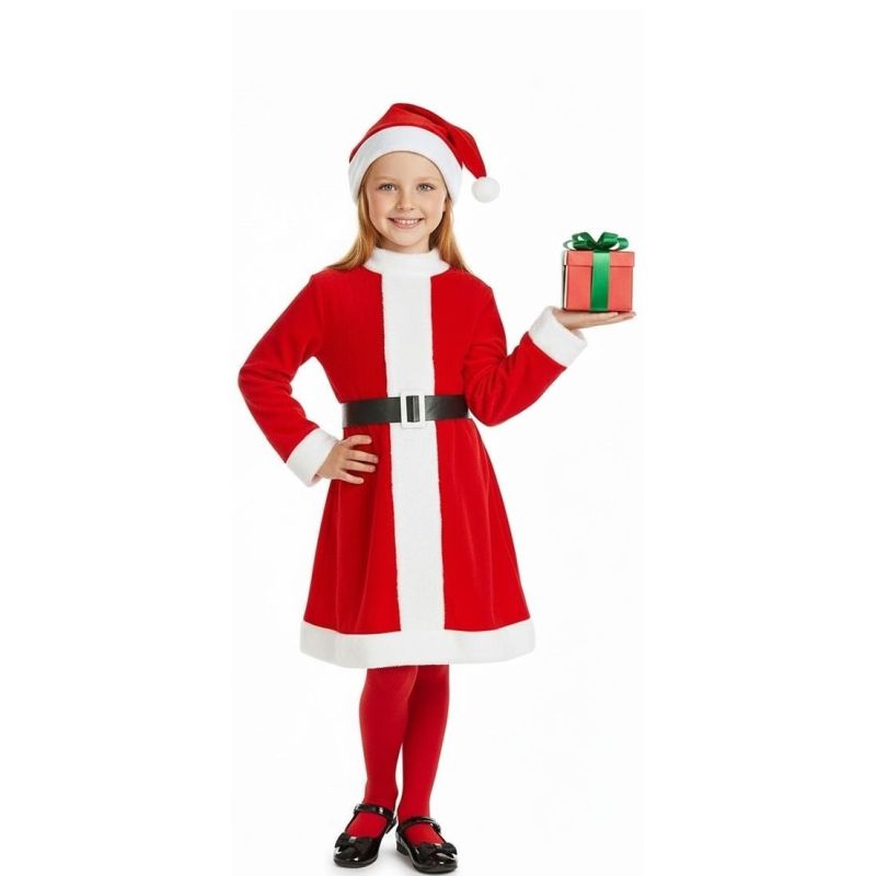 Disfraz de Mamá Noel Tradicional para niña Bis