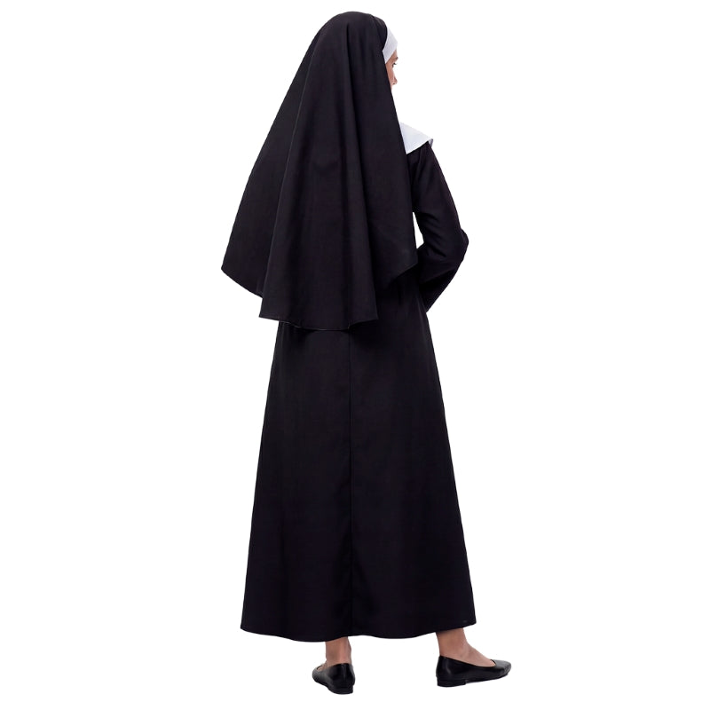 Disfraz de Monja Clásica Deluxe para mujer Espalda