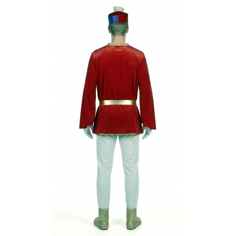 Disfraz de Paje rojo de Oriente para hombre Espalda