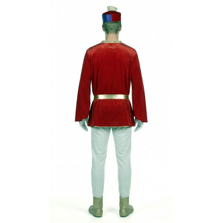 Disfraz de Paje rojo de Oriente para hombre Espalda