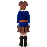 Disfraz de Pirata Corsaria Azul para niña Espalda