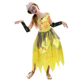 Disfraz de Princesa Amarilla Zombie para niña Bis