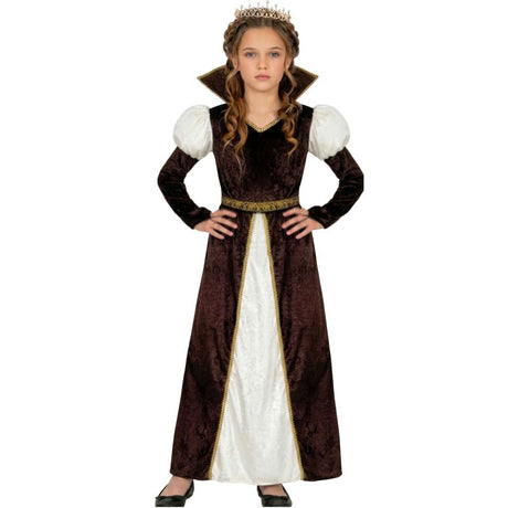 Disfraz de Princesa Corte Medieval Marrón para niña