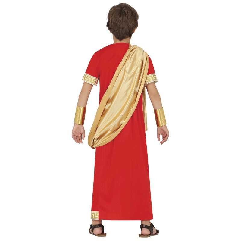 Disfraz de Romano Rojo para niño Espalda