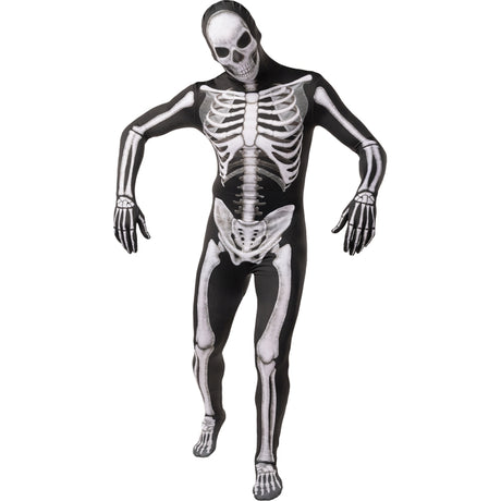 Disfraz de Esqueleto Muerte segunda piel para hombre Bis