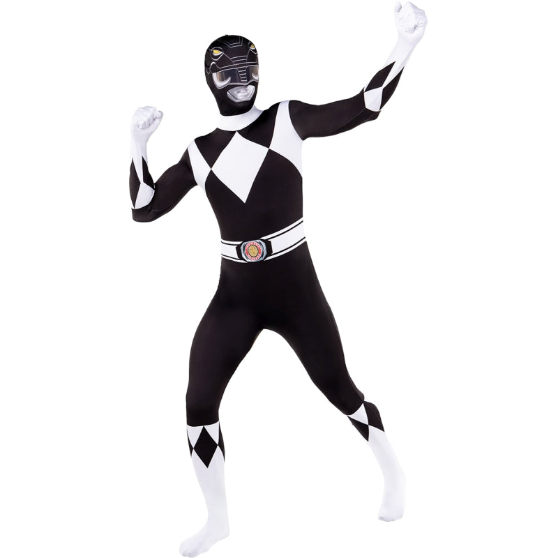 Fato Power Ranger preto segunda pele para Homem e Mulher |【Loja online】
