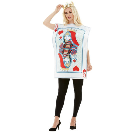Disfraz de Carta de Póker Reina de Corazones para mujer
