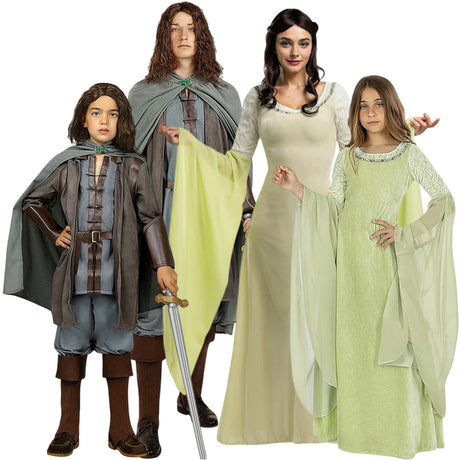 Disfraces Aragorn y Arwen - El Señor de los Anillos para grupos y familias