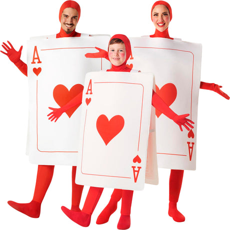 Disfraces As de Corazones para grupos y familias