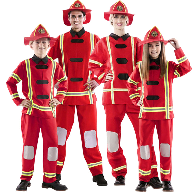 Disfraces Bomberos Rojos Clásicos para grupos y familias