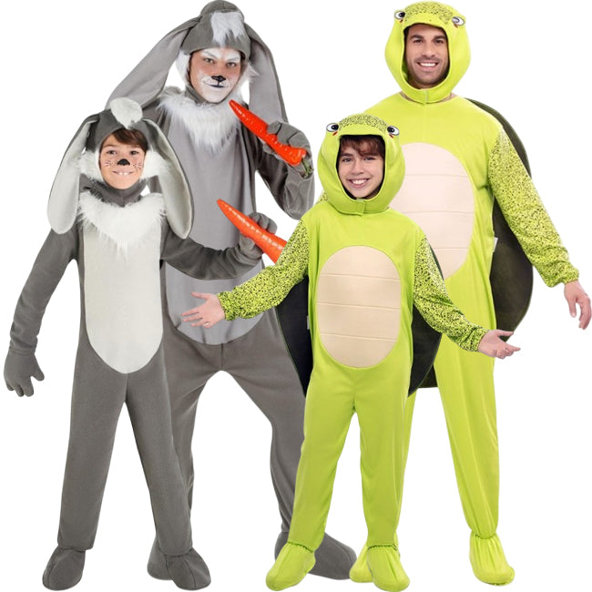 Disfraces Fábula La Liebre y la Tortuga para grupos y familias