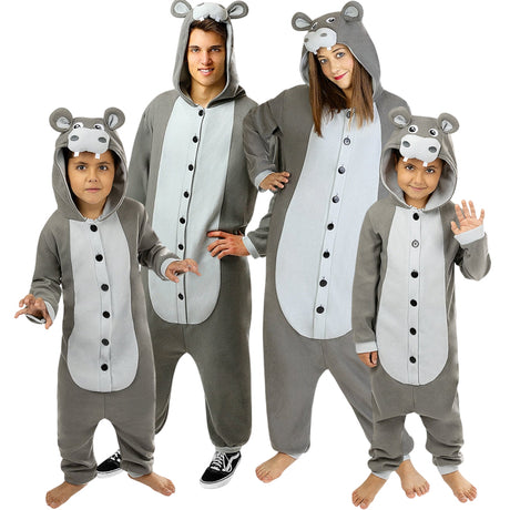 Disfraces Hipopótamos Onesie para grupos y familias