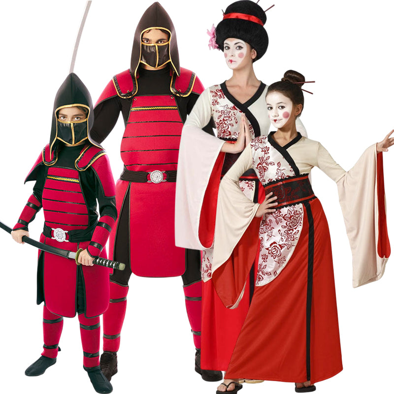 Disfraces Maestros Samuráis y Geishas para grupos y familias