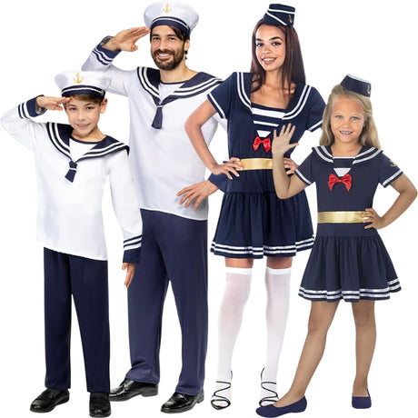 Disfraces Marineros Azules para grupos y familias
