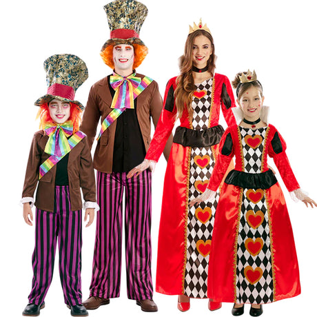 Disfraces Sombrereros y Reinas de Corazones para grupos y familias