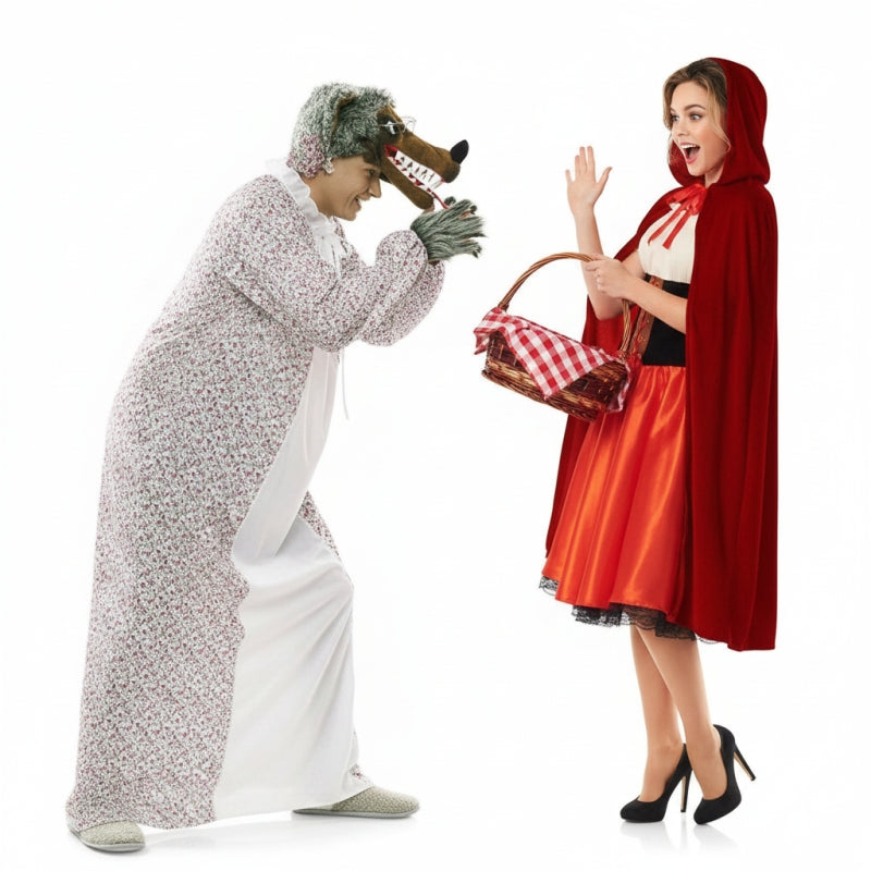 Fatos de casal Capuchinho Vermelho e Lobo