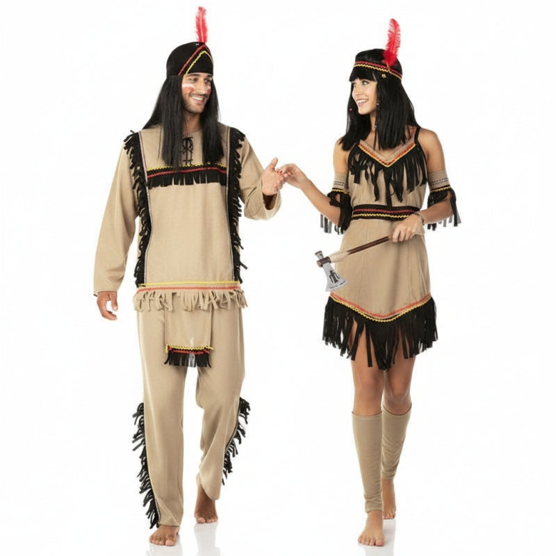 Fatos de casal índios americanos