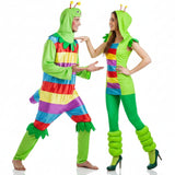 Fatos de casal vermes multicoloridos