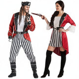 Fatos de casal pirata de barba preta