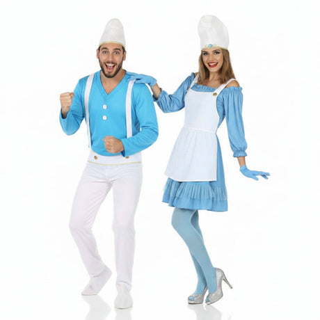 Fatos de casal duende floresta azul