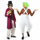 Fatos de casal Willy Wonka e Oompa-Loompa da Fábrica de Chocolate