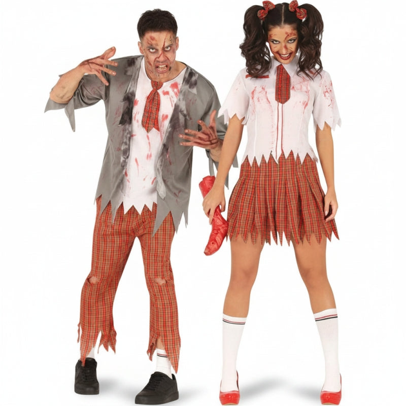 Fato de casal Estudantes Zombies