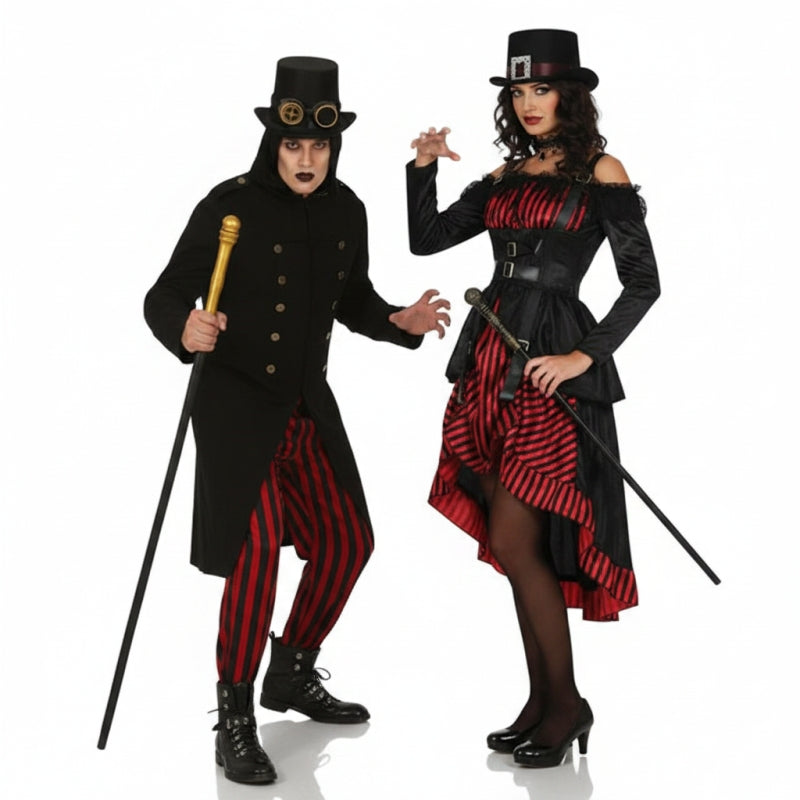 Fato de casal Vampiros Lord e Lady Steampunk