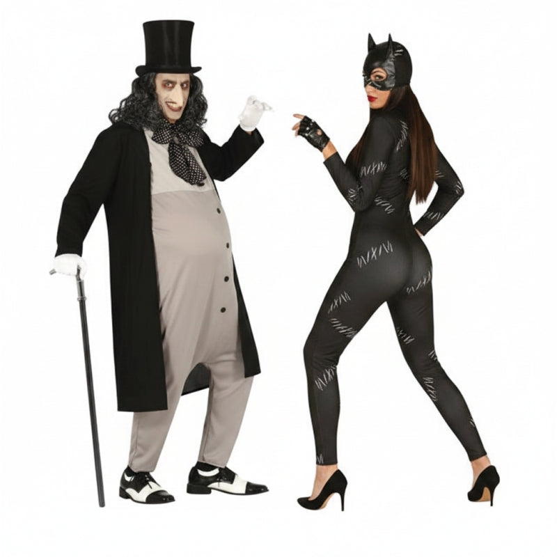 Fato de casal O Pinguim (vilão) e heroína gata
