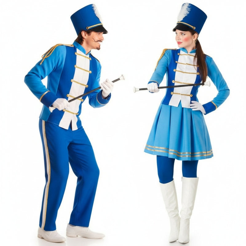 Fatos de casal Soldadinho e Majorette Azul