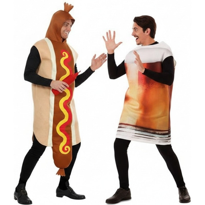 Fatos de casal Hot Dog e Cerveja
