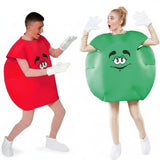 Fatos de casal doces vermelho e verde