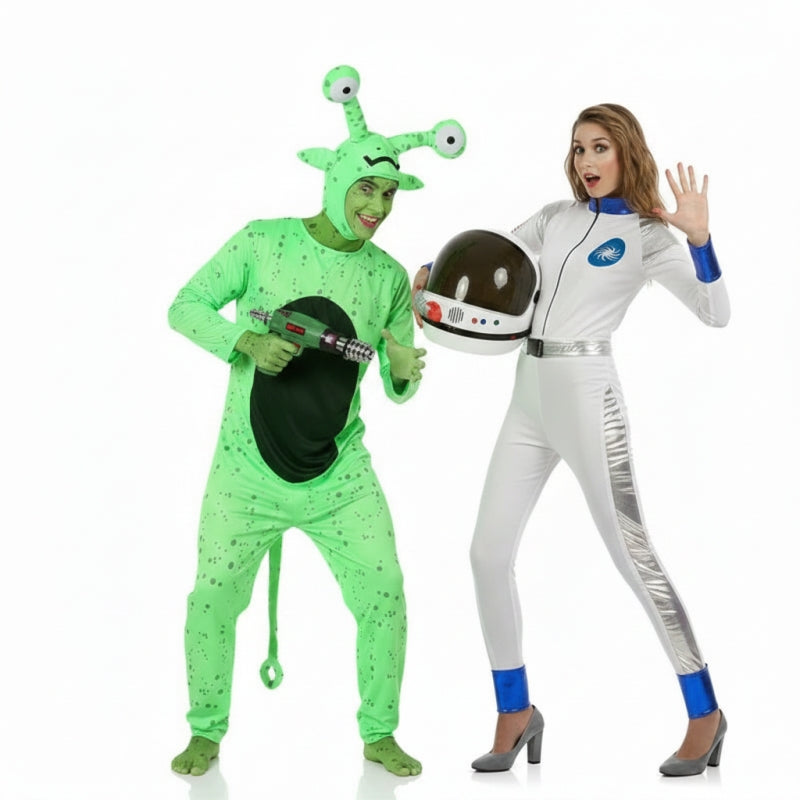 Fatos de casal Alien e Astronauta