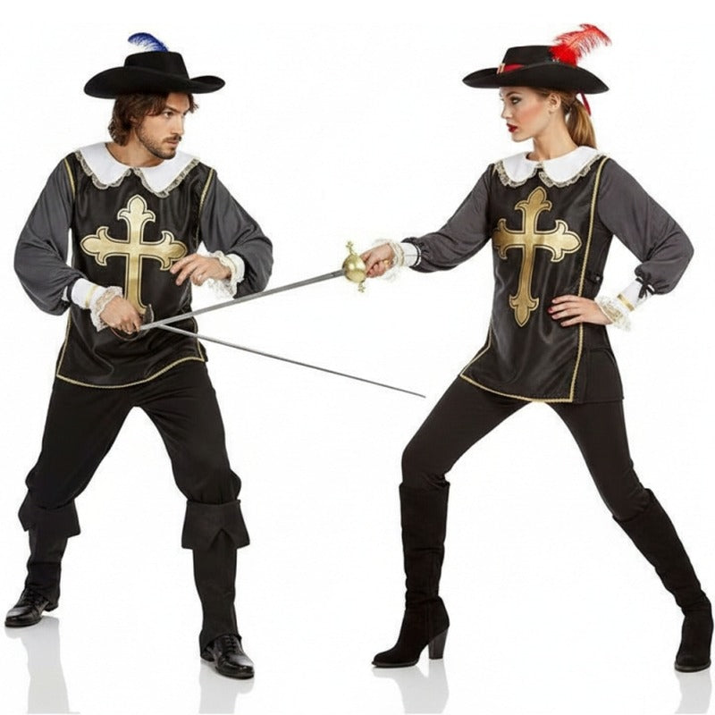 Fatos de casal Mosqueteiros pretos