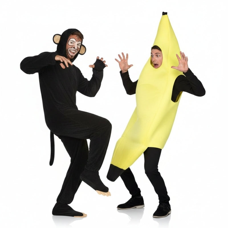 Fatos de casal Macaco Chimpanzé e Banana