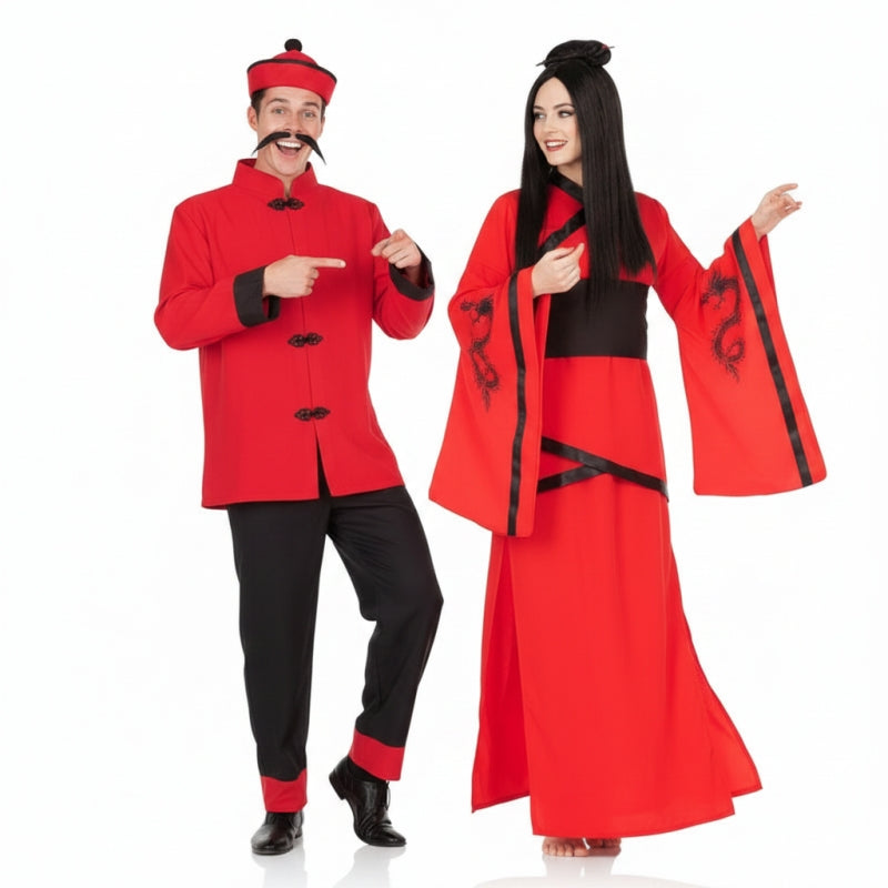 Fatos de casal Chineses vermelhos