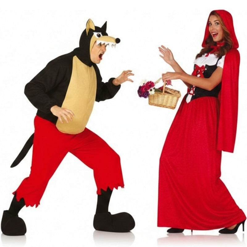 Fatos de casal Lobo e Capuchinho Vermelho