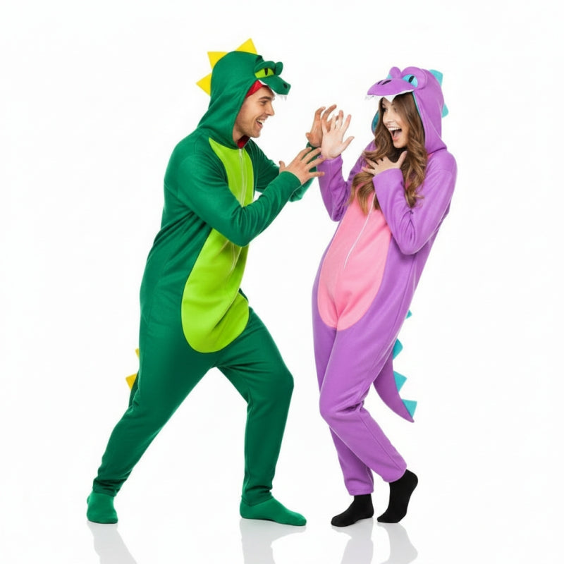 Fatos de casal dinossauros